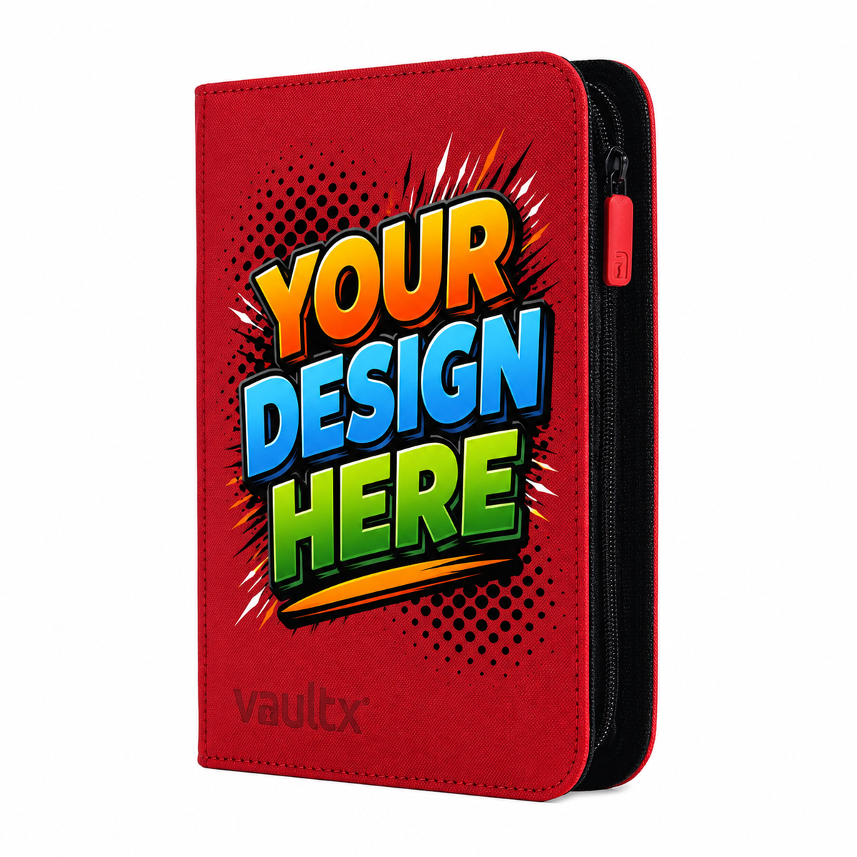 Custom - 4-Pocket Zip Binder – Fire Red