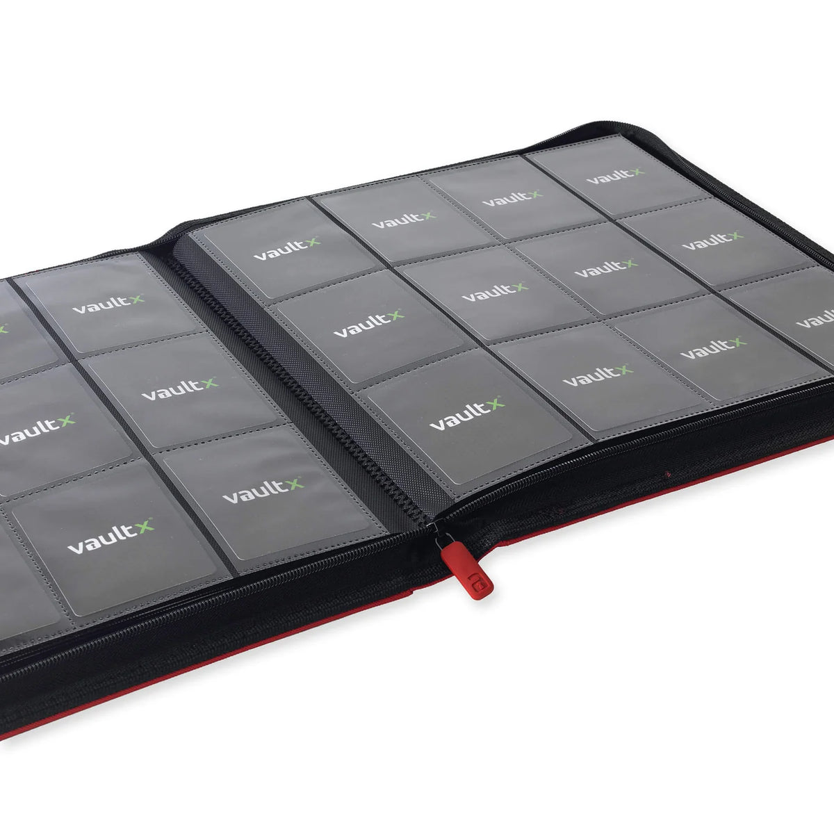 12-Pocket Exo-Tec® Zip Binder – Fire Red